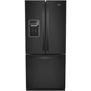 Whirlpool 30-inch, 19.7 cu.ft. Freestanding French 3-Door Refrigerator with Exterior Water Dispenser with EveryDrop® Filtration WRF560SEHB IMAGE 1