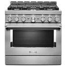 KitchenAid 36-inch Freestanding Gas Range with Even-Heat™ True Convection KFGC506JSS IMAGE 1