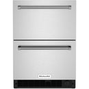 KitchenAid 24-inch Undercounter Double-Drawer Refrigerator/Freezer KUDF204KSB IMAGE 1