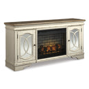 Signature Design by Ashley Realyn W743W2 74" TV Stand with Electric Fireplace IMAGE 1