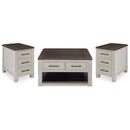 Signature Design by Ashley Darborn T796T1 Lift-top Coffee Table and 2 Chairside End Tables IMAGE 1