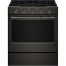 KitchenAid 30-inch Smart Slide-in Gas Range with Convection Cooking Modes and 2-in-1 Burner KSGS530SBE IMAGE 1
