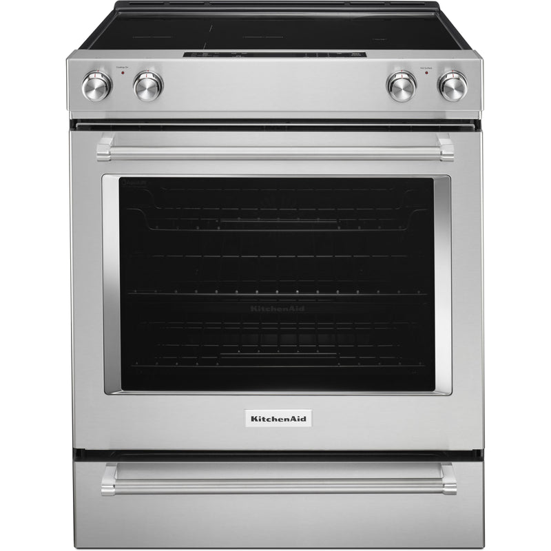 KitchenAid 30-inch Slide-In Electric Range with Even-Heat™ True Convection YKSEG700ESS IMAGE 1