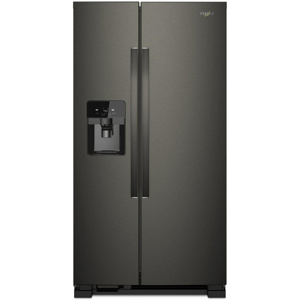 Whirlpool 36-inch, 24.5 cu. ft. Side-by-Side Freestanding Refrigerator with Exterior Ice and Water Dispenser with EveryDrop™ Water Filtration WRS555SIHV IMAGE 1