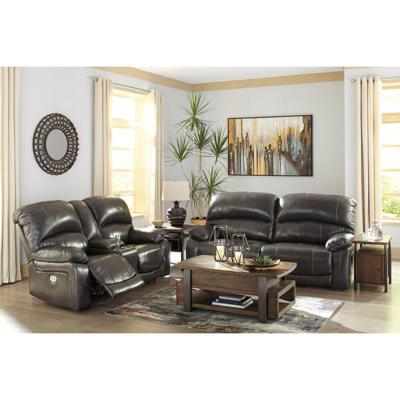 Signature Design by Ashley Hallstrung Power Reclining Leather Match Loveseat with Console U5240318 IMAGE 11