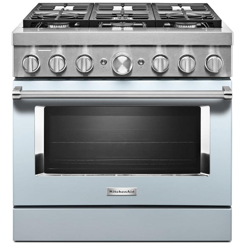 KitchenAid 36-inch Freestanding Dual Fuel Range with Even-Heat™ True Convection KFDC506JMB IMAGE 1