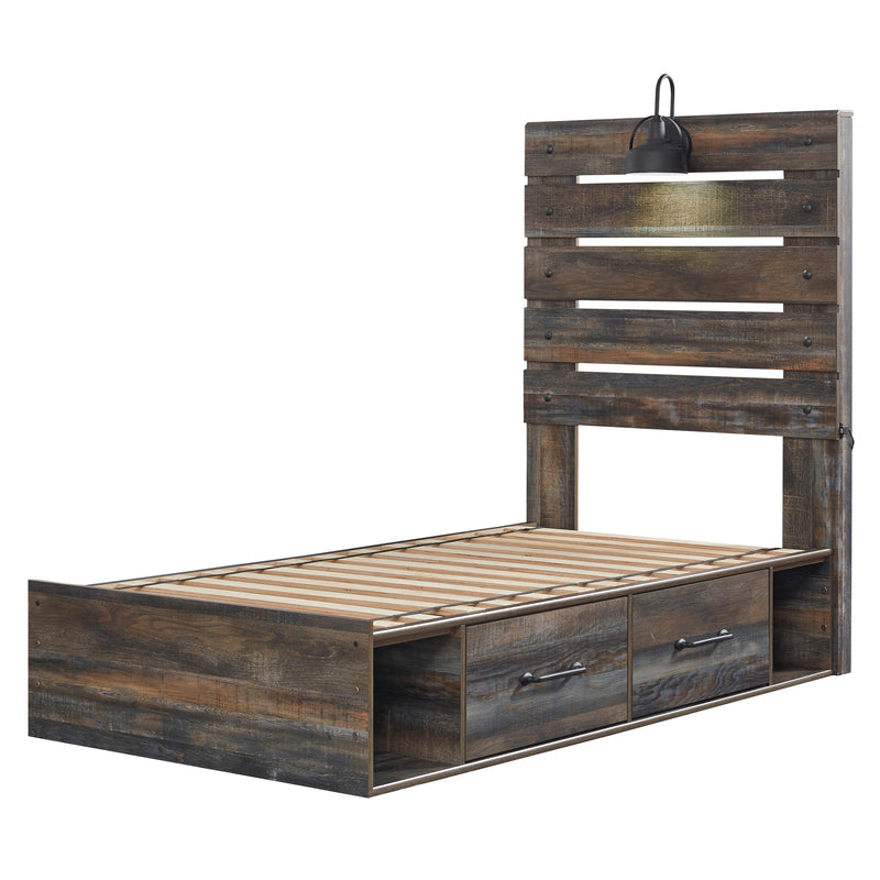 Signature Design by Ashley Drystan B211B8 Twin Panel Bed with 2 Storage Drawers IMAGE 3