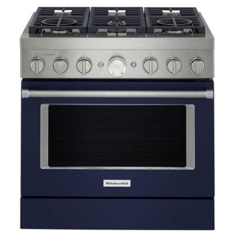 KitchenAid 36-inch Freestanding Gas Range with Even-Heat™ True Convection KFGC506JIB IMAGE 1