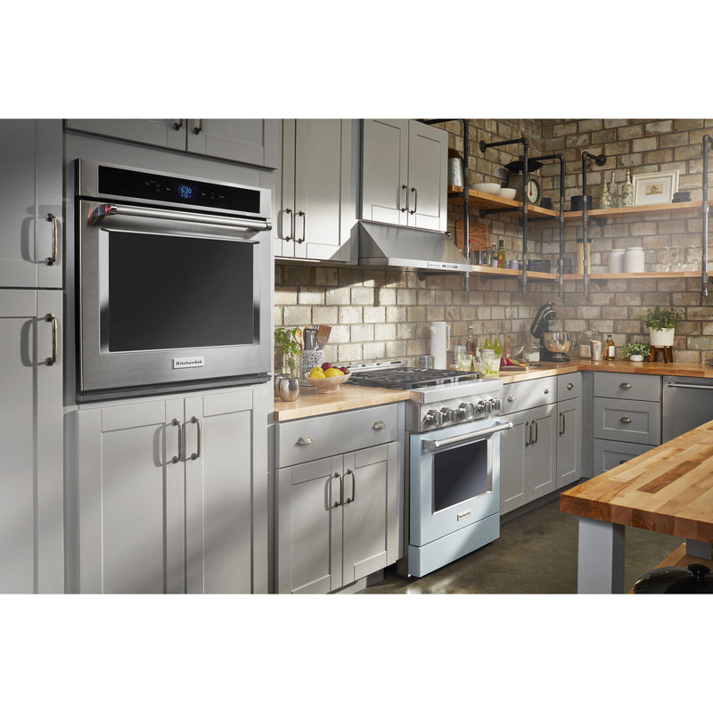 KitchenAid 30-inch Freestanding Gas Range with Even-Heat™ True Convection KFGC500JMB IMAGE 3