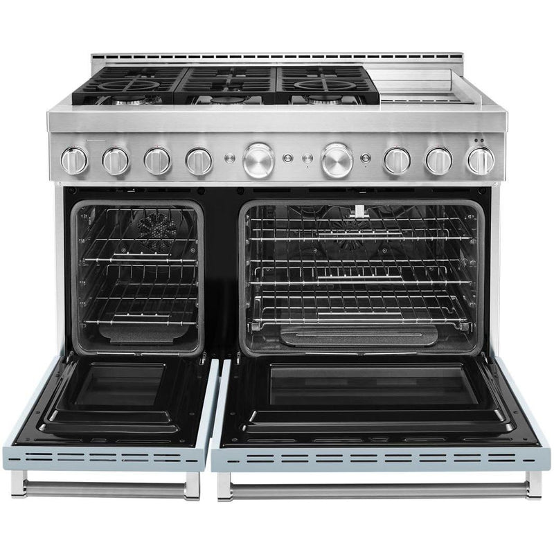 KitchenAid 48-inch Freestanding Gas Range with Even-Heat™ True Convection KFGC558JMB IMAGE 2