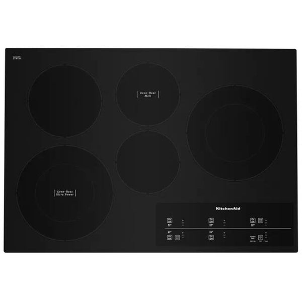 KitchenAid 30-inch Built-In Electric Cooktop with Even-Heat™ Technology KCES950KSS IMAGE 1