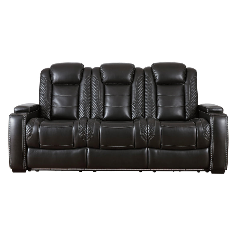 Signature Design by Ashley Party Time Power Reclining Leather Look Sofa 3700315C IMAGE 1