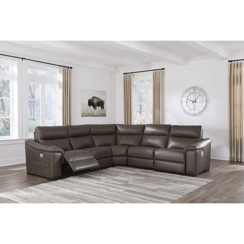 Signature Design by Ashley Salvatore Power Reclining Leather 5 pc Sectional U2630158/U2630131/U2630177/U2630146/U2630162 IMAGE 2