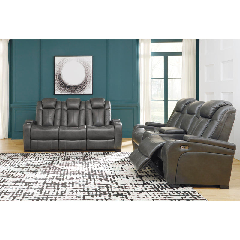 Signature Design by Ashley Turbulance Power Reclining Leather Look Loveseat 8500118C IMAGE 10