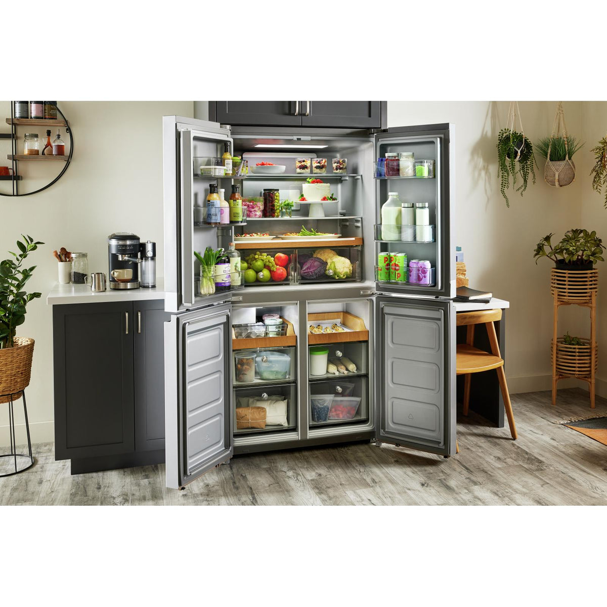 KitchenAid 36-inch, 19.4 cu. ft. Counter-Depth 4-Door Refrigerator wit