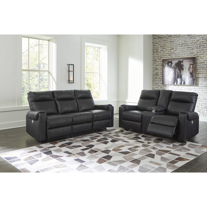 Signature Design by Ashley Axtellton Power Reclining Leather Look Loveseat 3410596C IMAGE 9