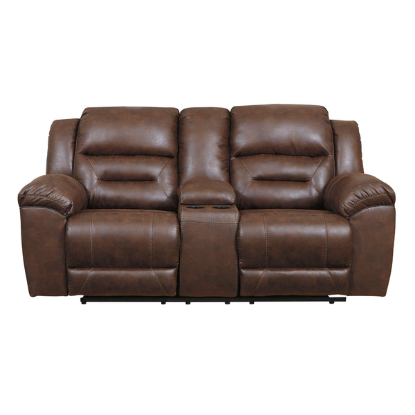 Signature Design by Ashley Stoneland Reclining Leather Look Loveseat 3990494C IMAGE 1