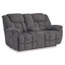 Signature Design by Ashley Foreside 3810494C Double Reclining Loveseat with Console IMAGE 1