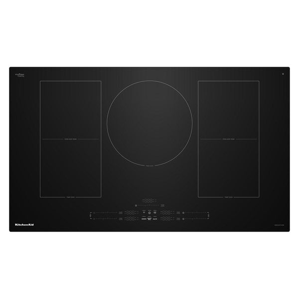 KitchenAid 36-inch Built-in Temp Cook™ Induction Cooktop with 5 Cooking Zones KCIT736SBL IMAGE 1