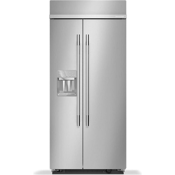 KitchenAid 36-inch, 20.8 cu. ft. Built-in Side-by-Side Refrigerator with External Water and Ice Dispensing System KBSD736SPS IMAGE 1