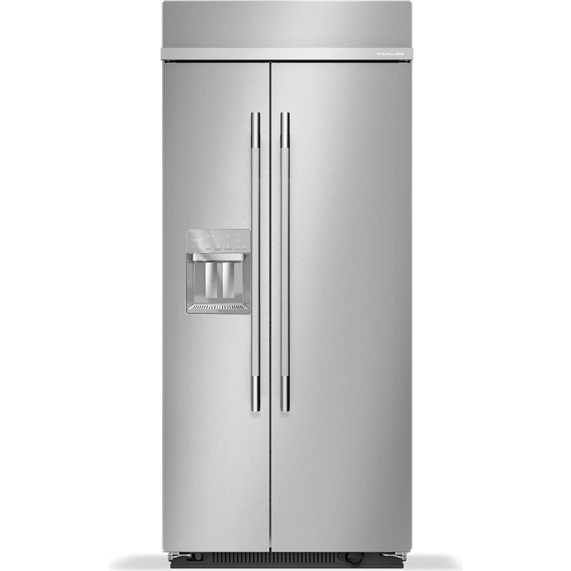 KitchenAid 36-inch, 20.8 cu. ft. Built-in Side-by-Side Refrigerator with External Water and Ice Dispensing System KBSD736SPS IMAGE 1