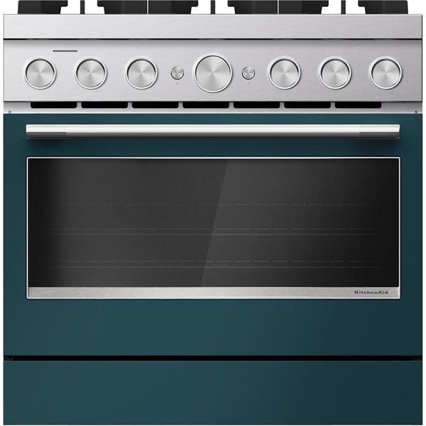 KitchenAid 36-inch Freestanding Commercial-Style Dual-Fuel Range KFDS936SAG IMAGE 1