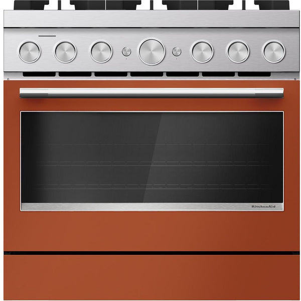 KitchenAid 36-inch Freestanding Commercial-Style Dual-Fuel Range KFDS936SSC IMAGE 1