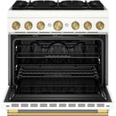  KitchenAid 36-inch, 5.1 cu. ft. Freestanding Commercial-Style Dual-Fuel Range with Even-Heat™ True Convection KFDS936SPL IMAGE 3